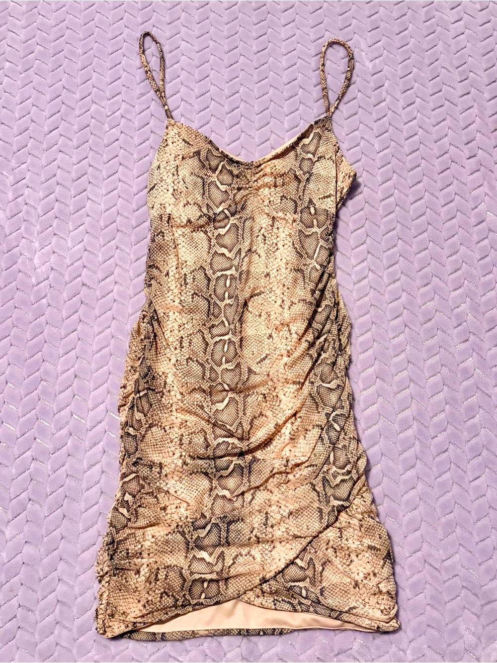 NWT Forever 21 Tan Snake-Print Spaghetti Strap Dress